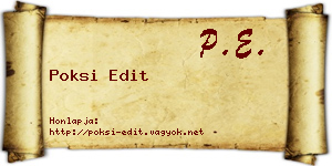 Poksi Edit névjegykártya